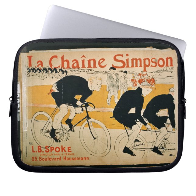 "Kedjar Simpsonen", Paris (färglithoen) Laptop Sleeve (Framsidan)