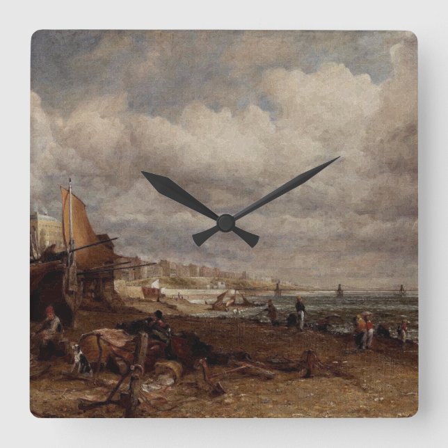 Kedjebryggan i Brighton av John Constable Fyrkantig Klocka (Framsida)