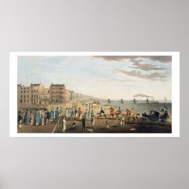 Kedjepiren vid Brighton med tecken (etchin) Poster (Framsidan)