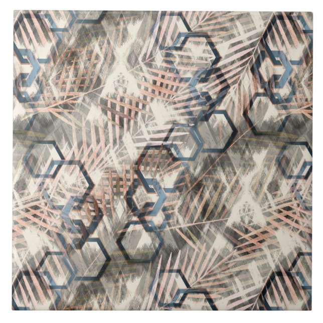 Kedjor på handflatan löv. kakelplatta (Framsidan)