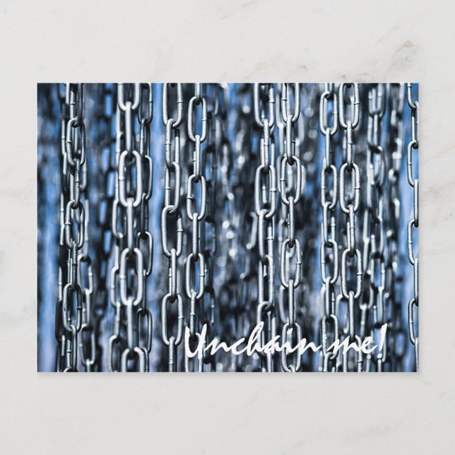 Kedjor, ta bort mig! vykort (Framsida)