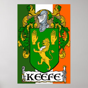 Keefe Jackar Arm Irish Flagga Print Poster
