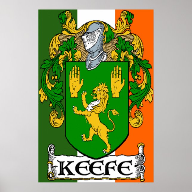 Keefe Jackar Arm Irish Flagga Print Poster (Framsidan)