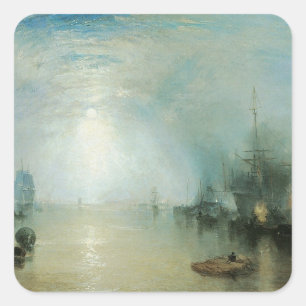 Keelmen Heaving Coals, Moonlight av Joseph Turner Fyrkantigt Klistermärke