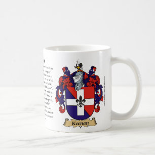 Keenan familjvapensköld (vapensköld) däribland kaffemugg