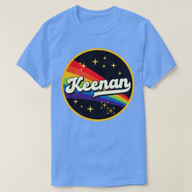 Keenan Rainbow in Space Vintage Stil T Shirt (Design framsida)