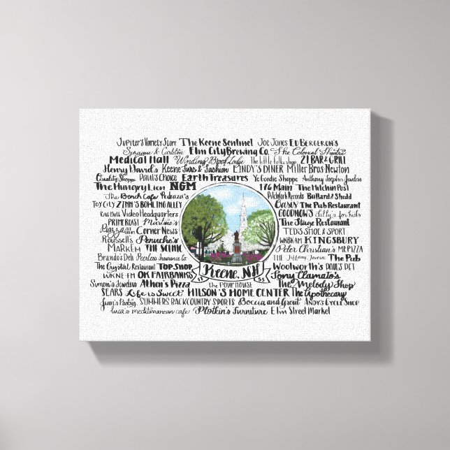 Keene, NH - Now & Sen Canvastryck (Framsida)