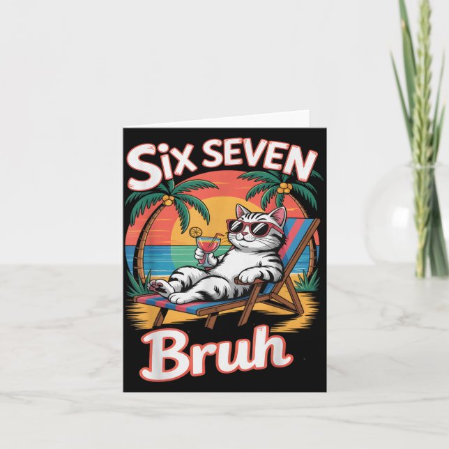 Keep Calm 67 Bruh Cat Vacation Cruise Trip Joke Ge Kort (Framsida)