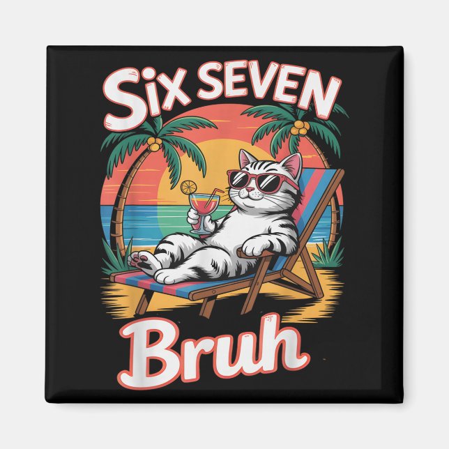 Keep Calm 67 Bruh Cat Vacation Cruise Trip Joke Ge Magnet (Framsidan)