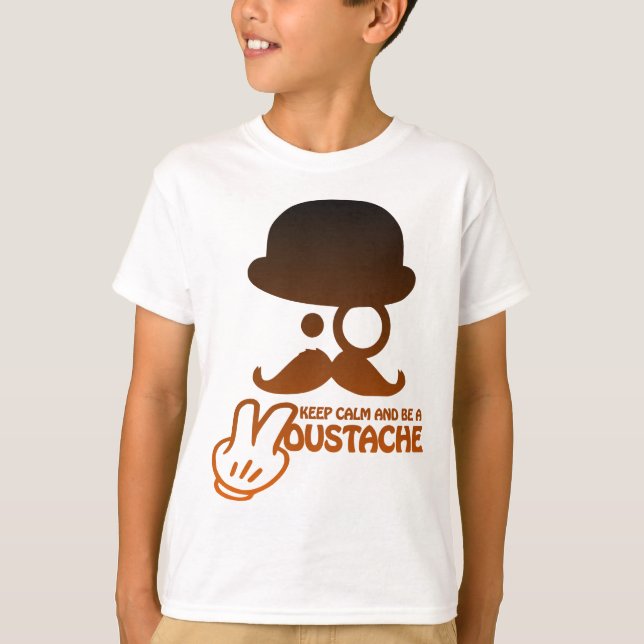 Keep calm and be a Moustache - by www.Codeshirt24. T-shirt (Framsida)