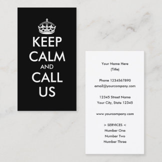 Keep Calm And Call Us visitkort logotyp mall