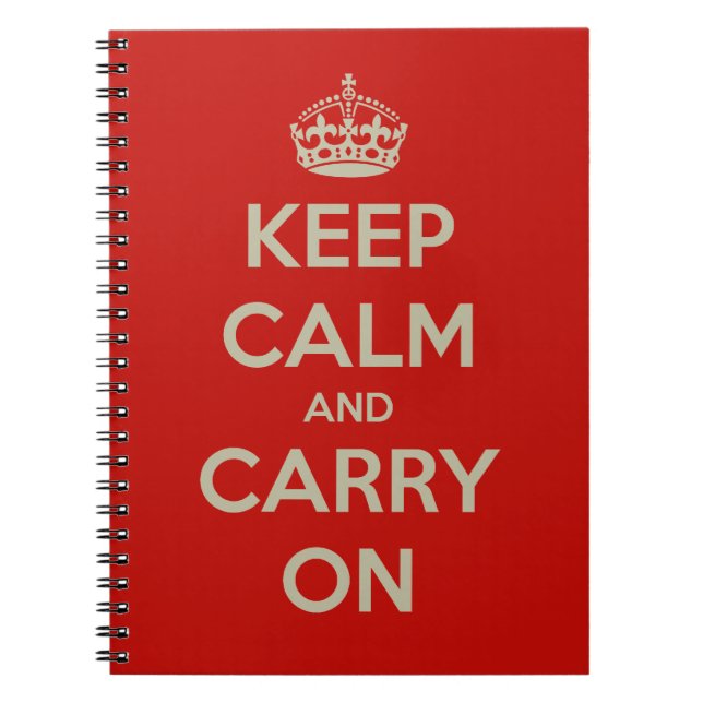 keep-calm-and-carry-on-10613 anteckningsbok med spiral (Framsidan)