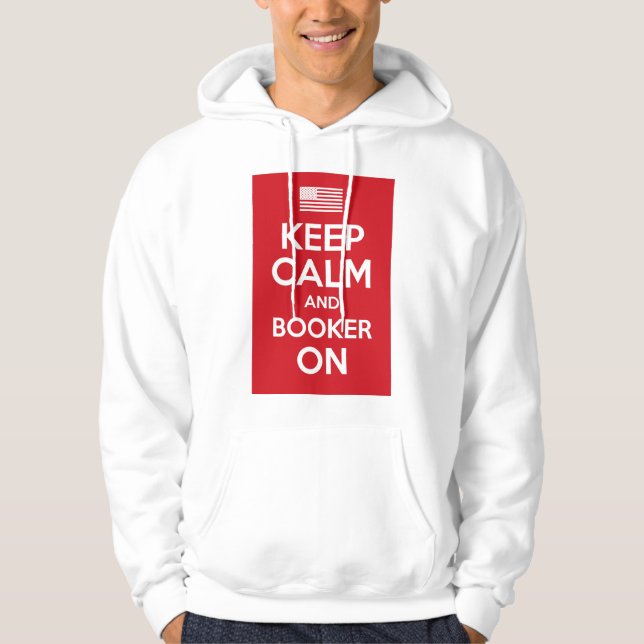 KEEP CALM AND CARRY ON, CORY BOOKER, DEMOCRATIC HOODIE (Framsida)