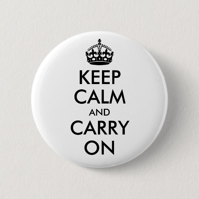 Keep Calm and Carry On-knapp Knapp (Framsida)