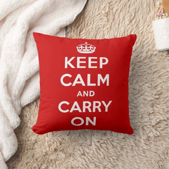 Keep Calm and Carry On Kudde (Filt)