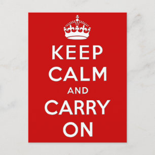 Keep calm and carry on vykort