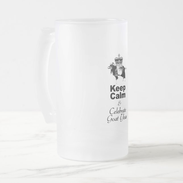 Keep Calm and Celebrate Goat year 2027 GBM Frostat Ölglas (Framsida vänster)