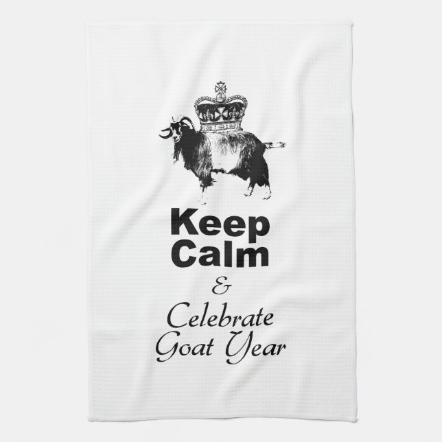 Keep Calm and Celebrate Goat Year 2027 KT Kökshandduk (Vertikal)