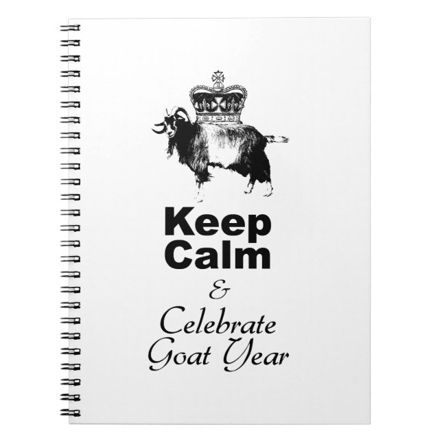 Keep Calm and Celebrate Goat Year 2027 NB1 Anteckningsbok (Framsidan)
