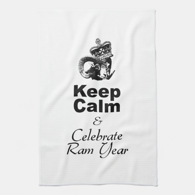 Keep Calm and Celebrate Ram Year 2027 KT Kökshandduk (Vertikal)