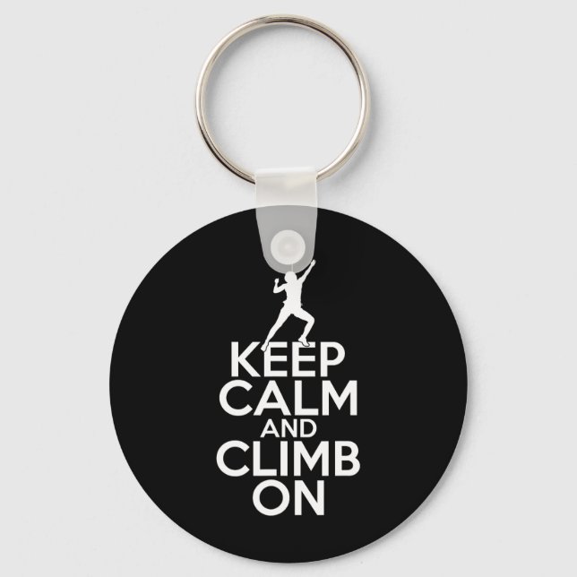Keep Calm And Climb On Climbing Tree Rock Climber  Nyckelring (Framsida)