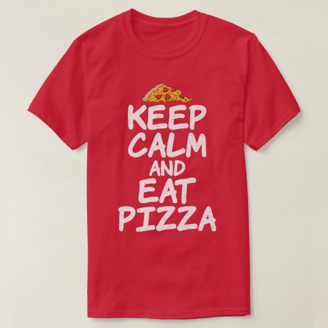 Keep Calm and eat Pizza Lover Premium  T Shirt (Design framsida)