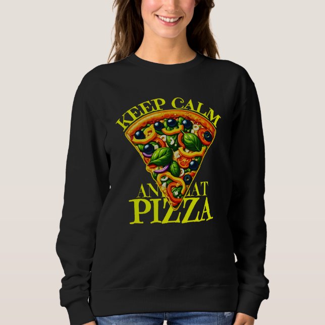 keep calm and eat pizza t shirt (Framsida)