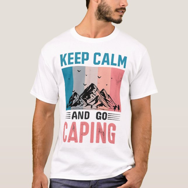 Keep Calm and Go Camping Retro Tee (Framsida)