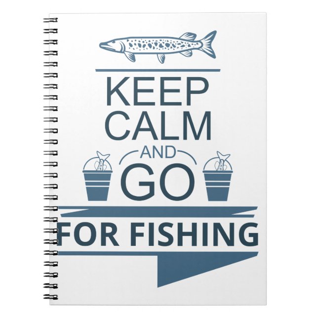 Keep calm and go for fishing anteckningsbok (Framsidan)