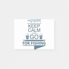 Keep calm and go for fishing post-it block
