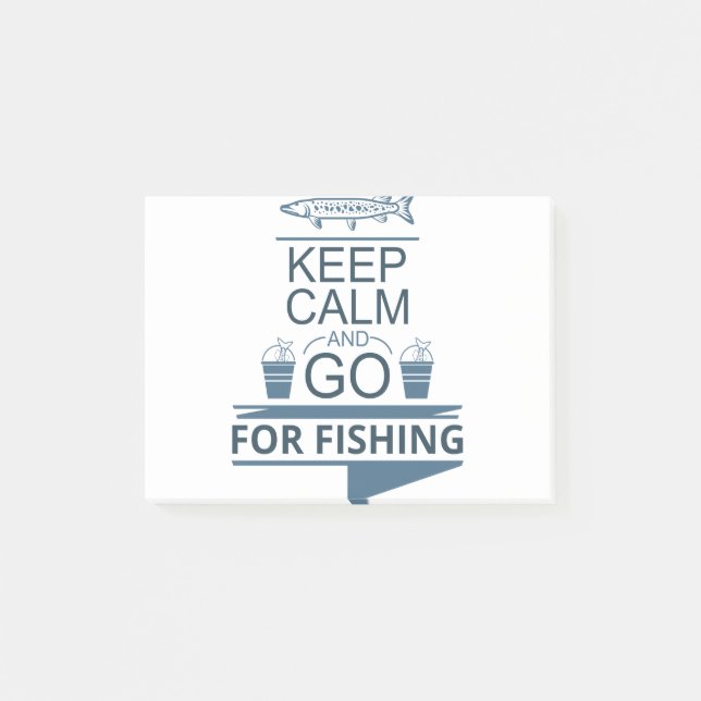 Keep calm and go for fishing post-it block (Framsida)