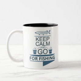 Keep calm and go for fishing Två-Tonad mugg