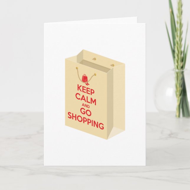 Keep Calm and Go Shopping (bag1) Kort (Framsida)