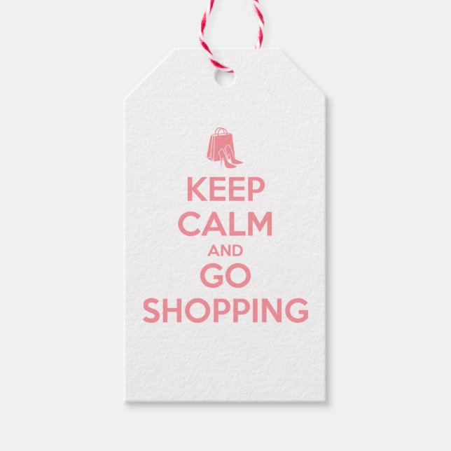 Keep Calm and Go Shopping Presentetikett (Framsidan)