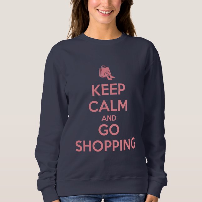 Keep Calm and Go Shopping T Shirt (Framsida)