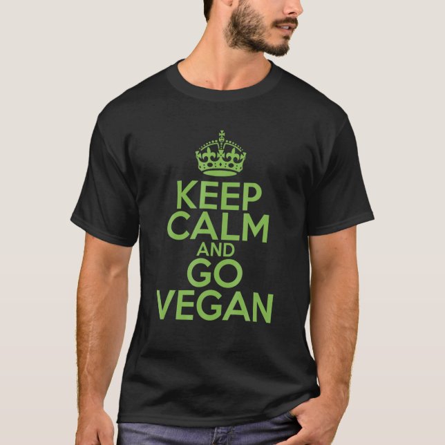 Keep Calm And Go Vegan Veggie Lover Vegan T Shirt (Framsida)