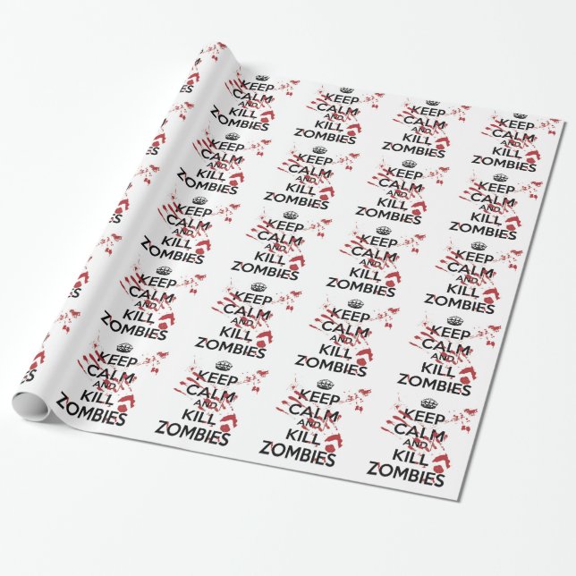Keep Calm and Kill Zombies Presentpapper (Utrullad)