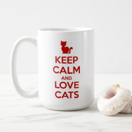 Keep Calm and Love Cats Kaffemugg