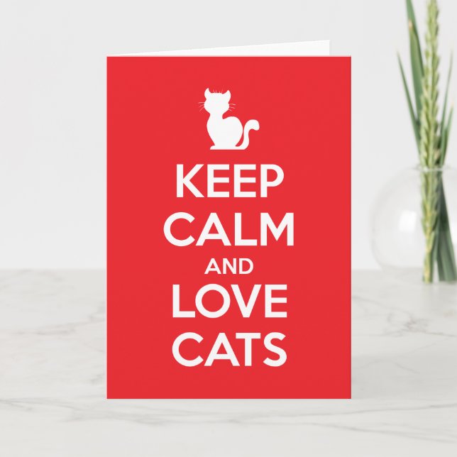 Keep Calm and Love Cats Kort (Framsida)