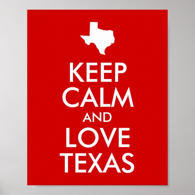 Keep Calm and Love Texas Poster (Framsidan)