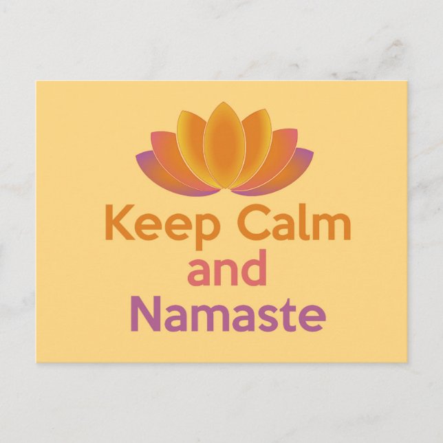 Keep Calm and Namaste - Zen, Yoga, Relax Vykort (Framsida)