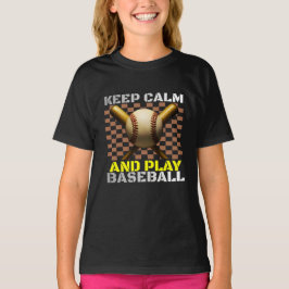 keep calm and play baseball t shirt