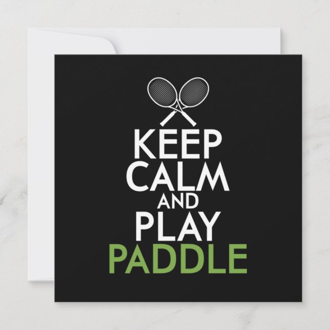 Keep Calm And Play Paddle Inbjudningar (Framsida)