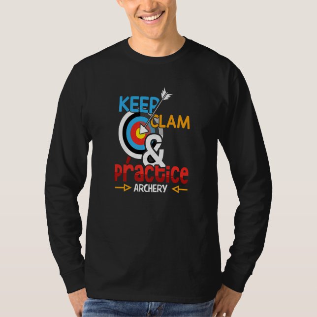 Keep calm and practice archery outfit Premium T Shirt (Framsida)