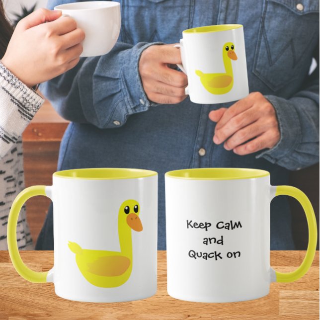 Keep Calm and Quack on Duck Humor Mugg (Skapare uppladdad)
