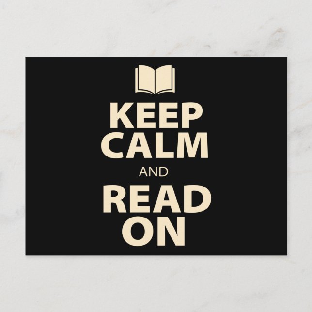 Keep Calm and Read On Book Vykort (Framsida)