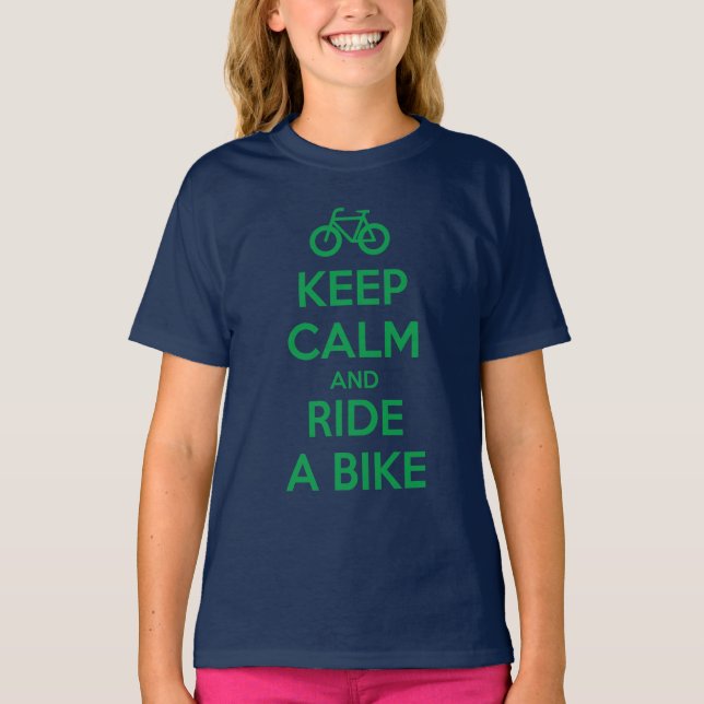 Keep Calm and Ride a Bike T Shirt (Framsida)