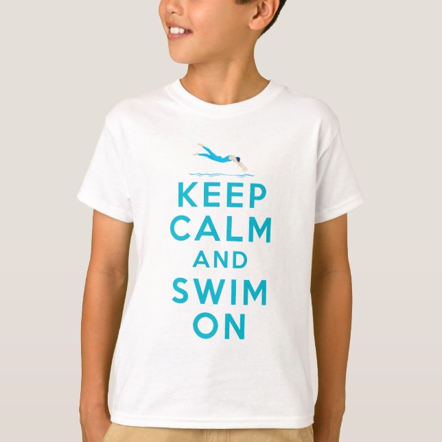 Keep Calm And Swim On T-shirt (Framsida)