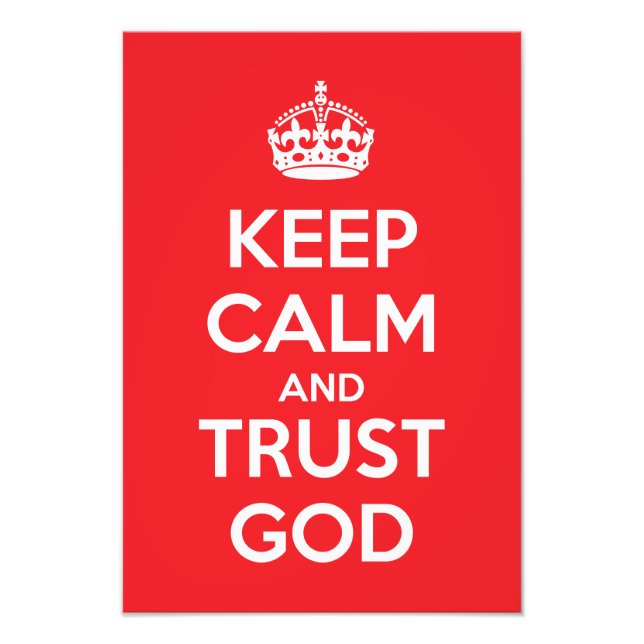 Keep Calm and Trust God Fototryck (Framsidan)
