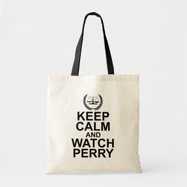 Keep Calm and Watch Perry Legal Humor Tygkasse (Framsidan)